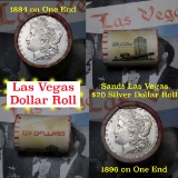 ***Auction Highlight*** Full Morgan/Peace Sands Casino silver $1 roll $20, 1896 & 1884 ends . (fc)