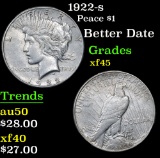 1922-s Peace Dollar $1 Grades xf+