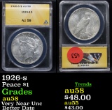 1926-s Peace Dollar $1 Graded au58 By ANACS
