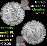 1897-p Morgan Dollar $1 Grades Unc+ PL