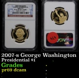 NGC 2007-s George Washington Presidential Dollar $1 Graded pr69 dcam By NGC