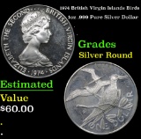 1974 British Virgin Islands Birds Silver Round