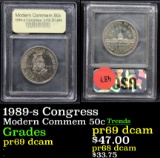 1989-s Congress Modern Commem Half Dollar 50c Graded GEM++ Proof Deep Cameo By USCG