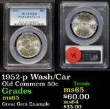 PCGS 1952-p Wash/Car Old Commem Half Dollar 50c Graded ms65 By PCGS