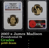 NGC 2007-s James Madison Presidential Dollar $1 Graded pr69 dcam By NGC