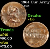 1864 Our Army Civil War Token 1c Grades vf++
