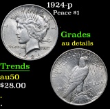 1924-p Peace Dollar $1 Grades AU Details