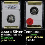 2002-s Silver Tennessee Washington Quarter 25c Graded By SGS