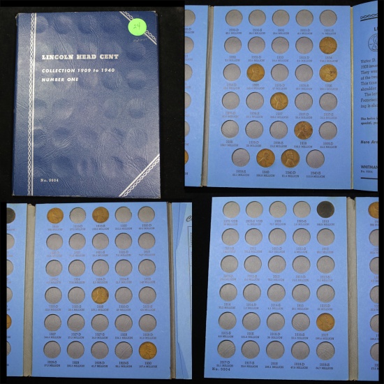 Starter Lincoln cent book 1910-1940 13 coins . .