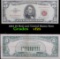 1963 $5 Red seal United States Note . . Grades vf+