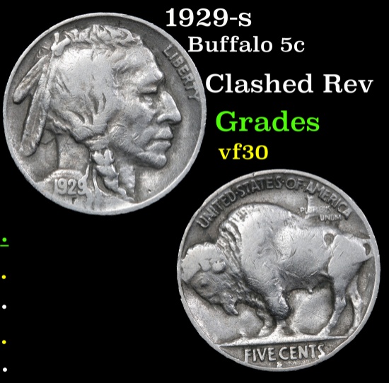 1929-s Buffalo Nickel 5c Grades vf++