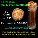 Uncirculated small cents 1c orig shotgun roll, 1976-p