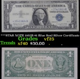 ***STAR NOTE 1957B $1 Blue Seal Silver Certificate . . Grades vf+