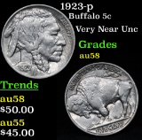 1923-p Buffalo Nickel 5c Grades Choice AU/BU Slider