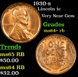1930-s Lincoln Cent 1c Grades Choice+ Unc RB