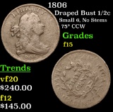 1806 Draped Bust Half Cent 1/2c Grades f+