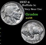 1937-s Buffalo Nickel 5c Grades Choice AU/BU Slider