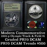 1995-P Olympics Track & Field . . Proof Commem Half Dollar 50c Graded GEM++ Proof Deep Cameo By USCG