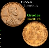 1955-s Lincoln Cent 1c Grades Select+ Unc RB