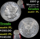 1897-p Morgan Dollar $1 Grades Select Unc+ PL