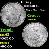 1884-p Morgan Dollar $1 Grades Choice+ Unc