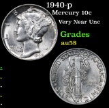 1940-p Mercury Dime 10c Grades Choice AU/BU Slider