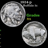 1924-p Buffalo Nickel 5c Grades f+