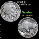 1923-p Buffalo Nickel 5c Grades vf details