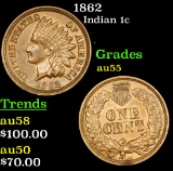 1862 Indian Cent 1c Grades Choice AU