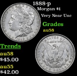 1888-p Morgan Dollar $1 Grades Choice AU/BU Slider