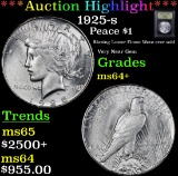 ***Highlight Of The Entier Auction*** 1925-s Peace Dollar $1 Grades Choice+ Unc (fc)