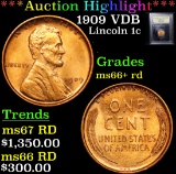 ***Auction Highlight*** 1909 VDB Lincoln Cent 1c Graded GEM++ RD By USCG (fc)