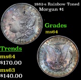 1882-s Rainbow Toned Morgan Dollar $1 Grades Choice Unc