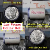 ***Auction Highlight*** Full Morgan/Peace Aladdin Hotel silver $1 roll $20, 1896 & 1885 ends . . (fc