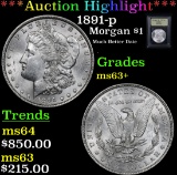 ***Auction Highlight*** 1891-p Morgan Dollar $1 Graded Select+ Unc By USCG (fc)