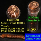 Proof 1970-s Lincoln cent 1c roll, 50 pieces (fc) (fc)