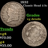 1832 Classic Head half cent 1/2c Grades vg details