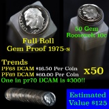 Proof 1975-s Roosevelt Dime 10c roll, 50 pieces (fc)