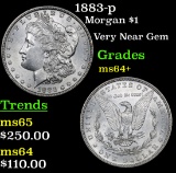 1883-p Morgan Dollar $1 Grades Choice+ Unc