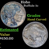 Hobo Buffalo Nickel 5c Grades Hand Carved