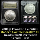 2006-P Ben Franklin Scientist . . Proof Commem Dollar 1 Grades GEM++ Proof Deep Cameo