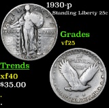 1930-p Standing Liberty Quarter 25c Grades vf+