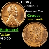 1909-p Lincoln Cent 1c Grades Unc Details