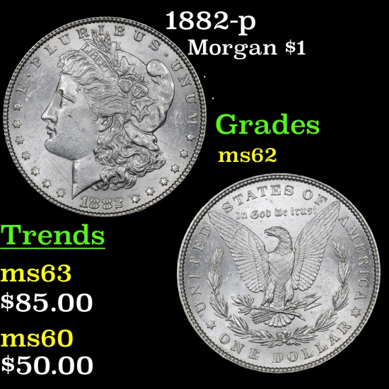 1882-p Morgan Dollar $1 Grades Select Unc