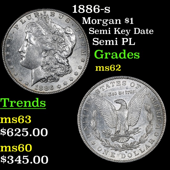 1886-s Morgan Dollar $1 Grades Select Unc