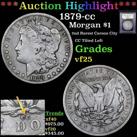 ***Auction Highlight*** 1879-cc Morgan Dollar $1 Graded vf+ By USCG (fc)
