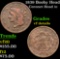 1839 Booby Head Coronet Head Large Cent 1c Grades vf details