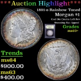 ***Auction Highlight*** 1891-o Rainbow Toned Morgan Dollar $1 Graded Select+ Unc By USCG (fc)