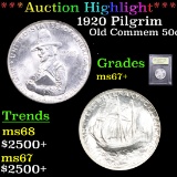 ***Auction Highlight*** 1920 Pilgrim Old Commem Half Dollar 50c Graded Gem++ Unc By USCG (fc)