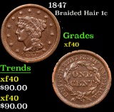 1847 Braided Hair Large Cent 1c Grades xf